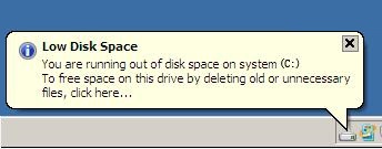 How to set up low disk space alert on Windows Server