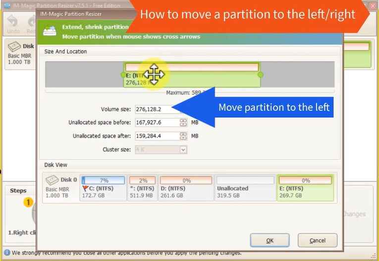 move partition