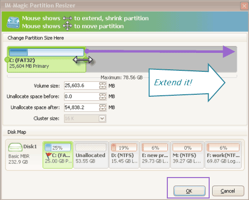 Extend C drive