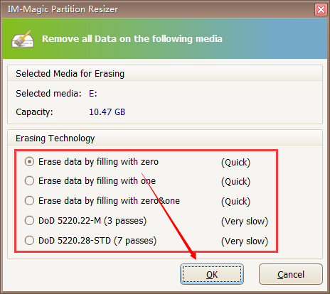 Data Wiping Options